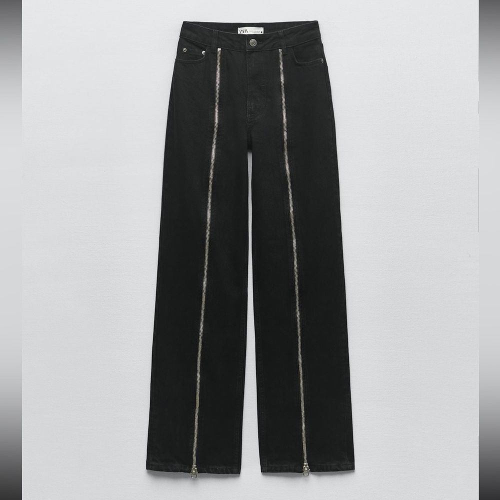 ZARA NEW WOMAN SS23 BLACK ZW THE FULL LENGTH JEANS REF:9632/057/075/17 - Picture 8 of 10